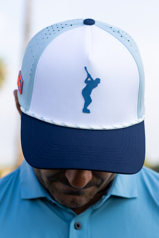 BooYaa Premium Golf Cap – Tee Off (White/Navy)
